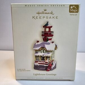 2006 Hallmark Keepsake Magic Series 10th Ornament in Lighthouse Greetings